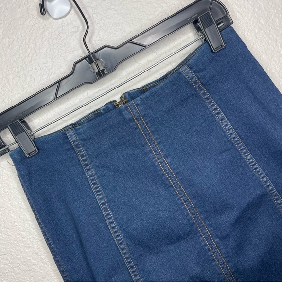 NWOT Free People Blue Mini Skirt - Picture 5 of 9